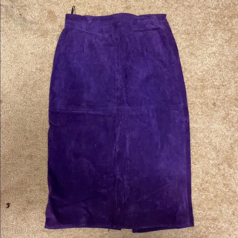 Royal purple suede lined skirt 31 in long